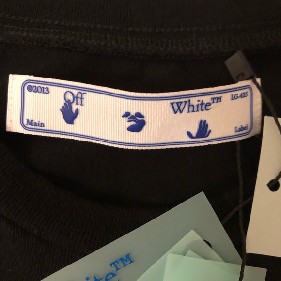 *NWT* Off-White - Virgil Abloh XL “Cut Here” Screened/Embroidered LS T-Shirt - Picture 4 of 9